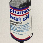 Pharmo Boracic Acid,  ink and watercolor on paper, 8 x 5 in.